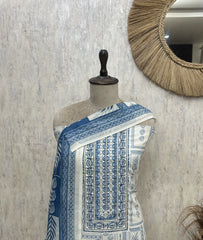 Indigo Printed Elegance Linen Unstitched suit