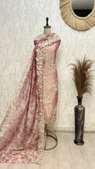 Exquisite Glass Organza Floral Embroidered Unstitched Suit