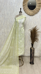Elegant Linen Floral Unstitched suit