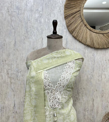 Elegant Linen Floral Unstitched suit