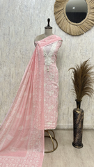 Elegant Linen Floral Unstitched suit