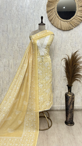 Elegant Linen Floral Unstitched suit