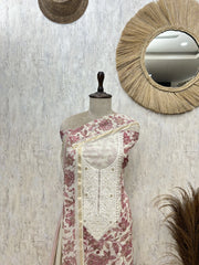 Rose Embroidered Grace Mul chanderi Unstitched suit