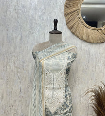 Rose Embroidered Grace Mul chanderi Unstitched suit