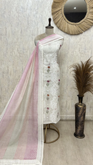 Blush Floral Elegance Mul cotton Unstitched suit