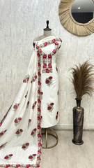 Floral Embroidery Mul cotton Unstitched suit