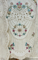 Delicate Floral Charm Mul chanderi Unstitched suit