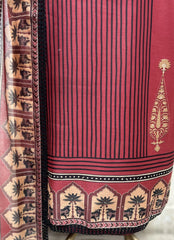 Regal blend of traditional Maheshwari Unstitched Suit