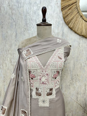Vintage motid Mul chanderi Unstitched suit