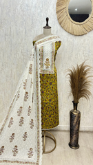 Crimson Floral Lace cotton Unstitched suit