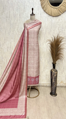 Smooth Texture Tussar Silk Unstitched Suits
