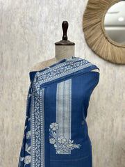 Indigo jamdani Unstitched suit