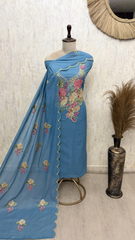 Natural Luster Of Mul Chanderi Unstitched Suits