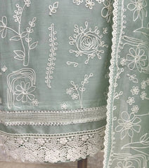 Thread Work Linen Unstitched Suit Set
