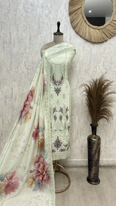 Bloom Embroidered Mul cotton Unstitched suit