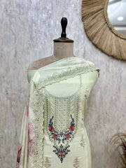 Bloom Embroidered Mul cotton Unstitched suit