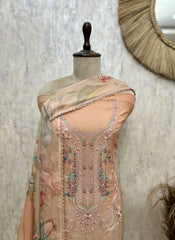 Peach Garden Embroidered Unstitched suit