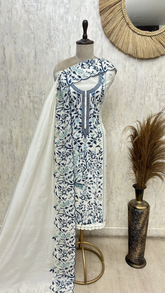 Floral Mul chanderi Unstitched suit