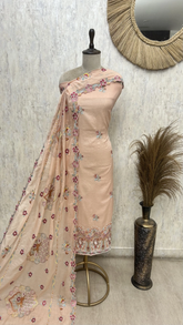 Midnight Print Mul chanderi Unstitched suit