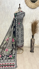 Luminous Twill Organza Unstitched Suits