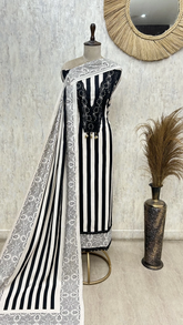 Classic Monochrome Charm Muslin Unstitched suit