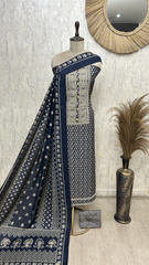 Floral print cotton unstitched suit