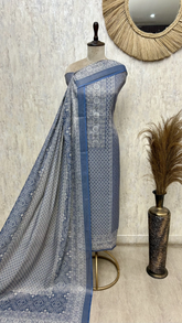 Floral Print Linen Unstitched suit