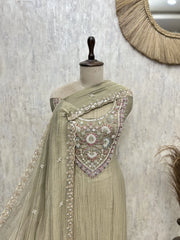 Celestial Grace Crush Tissue Unstitched Suit