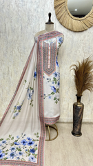 Pastel Floral Embroidered Unstitched suit