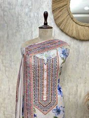 Pastel Floral Embroidered Unstitched suit