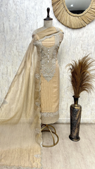 Elegant Ethnic Unstitched Crush tissue Suit