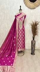 Lustrous Heritage Brocade Silk Unstitched Suits