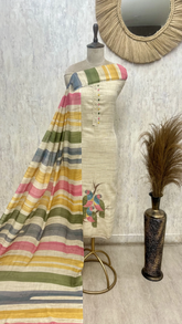 Elegant Jamdani linen Unstitched suit