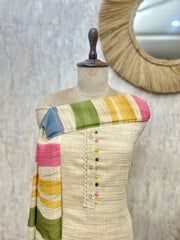 Elegant Jamdani linen Unstitched suit
