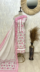Blush Floral Cotton Unstitched Suit