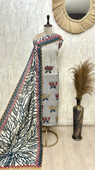 Rustic Ikat Floral Muslin Unstitched Suit