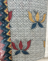 Rustic Ikat Floral Muslin Unstitched Suit