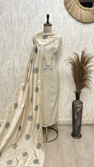 Floral Reverie Jamdani linen Unstitched Suits