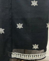 Fine Cotton Chanderi Unstitched Suit with Elephant Motifs