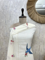 Graceful Mul Unsitched Suit with Bird Motif