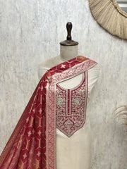 A Tale in Fine Detailing of Tissue Organza Unstitched Suits