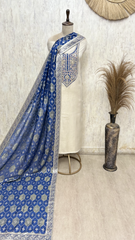 A Tale in Fine Detailing of Tissue Organza Unstitched Suits