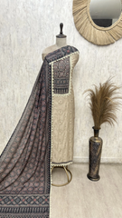 Handcrafted Embroidered Jamdani Linen Unstitched Suits