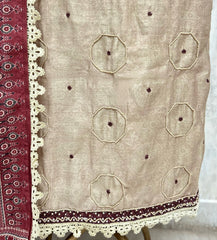 Handcrafted Embroidered Jamdani Linen Unstitched Suits