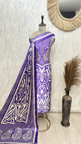 The Ikat Paisley Gajji Silk Unstitched Suit