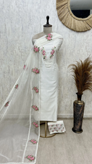 The V-Patti Lacework 70 Gram Pure Chanderi Unstitched Suits