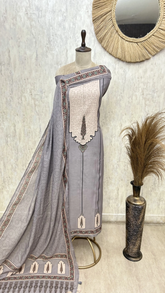 The Cypress Panel Mul Chanderi Unstitched Suits