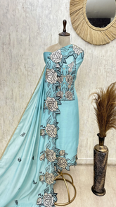 The Golden Rose Cutwork Mul Chanderi Unstitched Suits