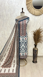 The Ikat Medallion Maheshwari Unstitched Suits