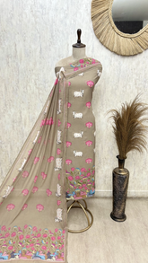 The Pichwai Lotus Mul Chanderi Unstitched Suit